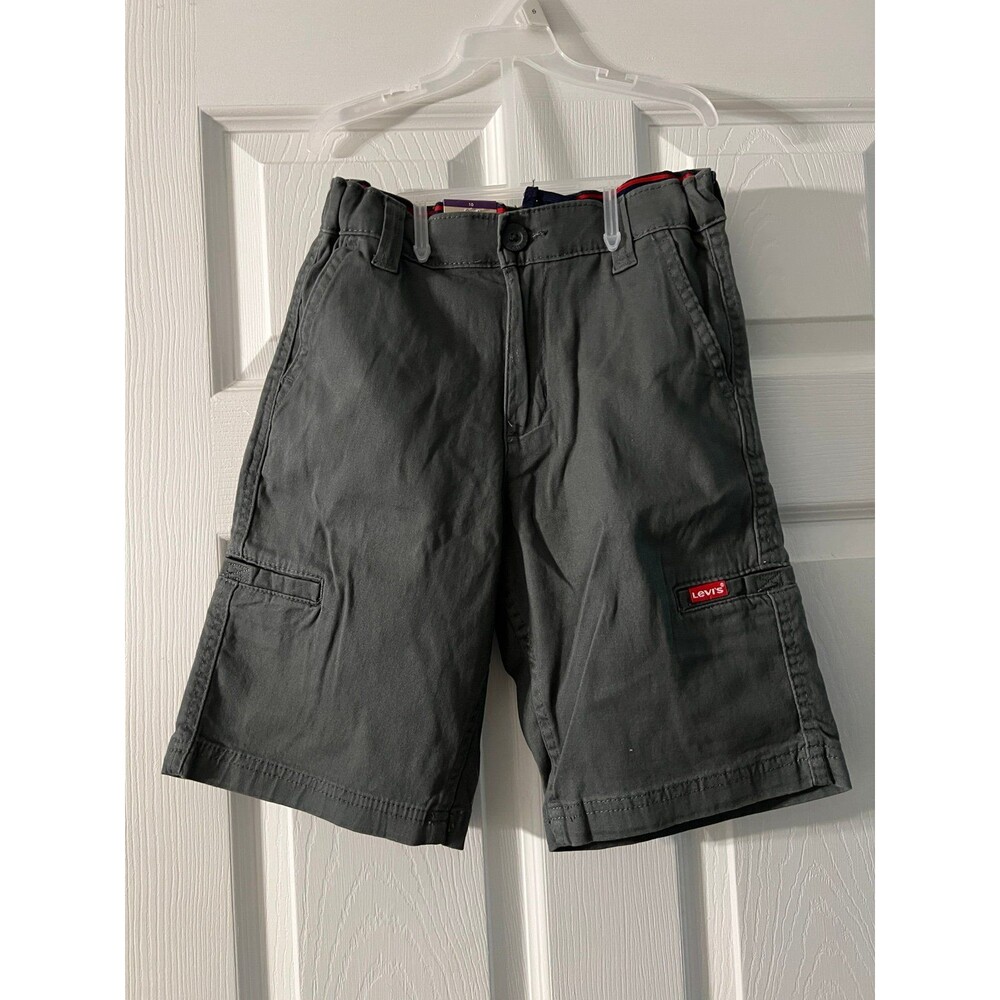 Levi's Boys Youth Size 10 Reg Dark Gray Cargo Shorts Adjustable Waist NWT